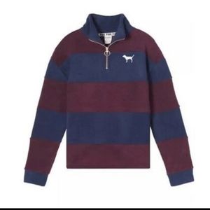 pink polar half zip pullover